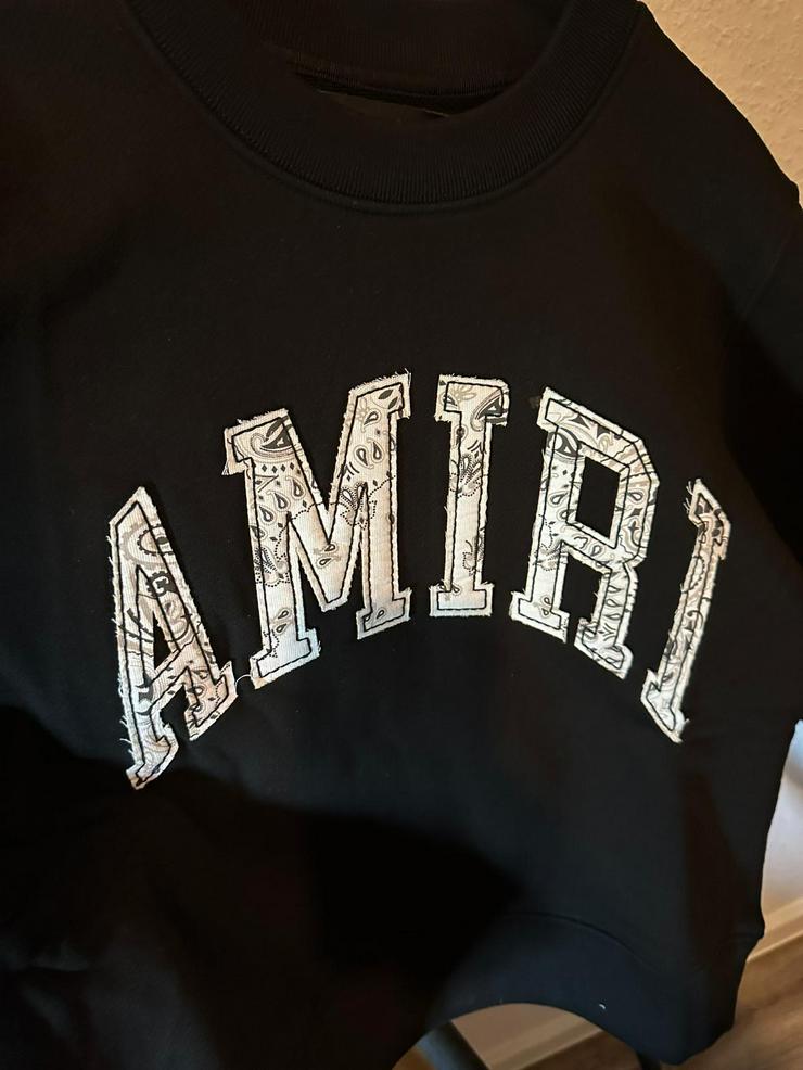 Bild 3: AMIRI Varsity CREW Sweatshirt Schwarz in Gr. S-XXL NEU & OVP 100 % originale Neuware
