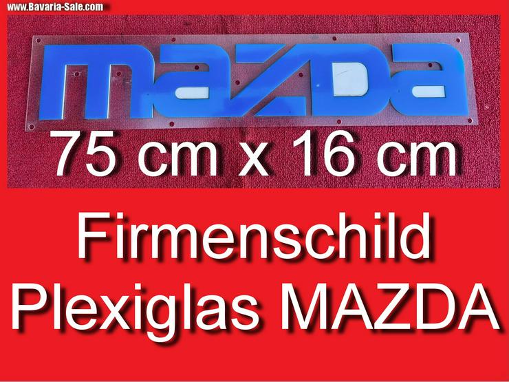 Mazda Firmenschild Plexiglas 75x16 121 323 626 929 MX5 MX 3 5 6