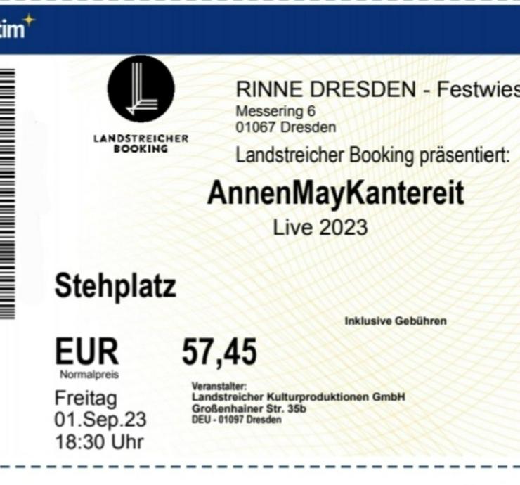 Bild 2: Annenmaykantereit ticket Dresden 01.09.23