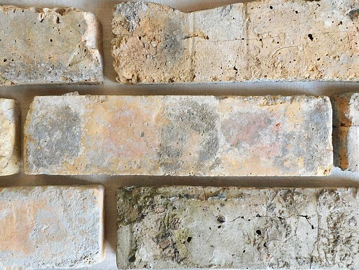 Bild 5: Antike Mediterrane alte Ziegel Klinker Riemchen Mauer verblend stein Wand gestaltung