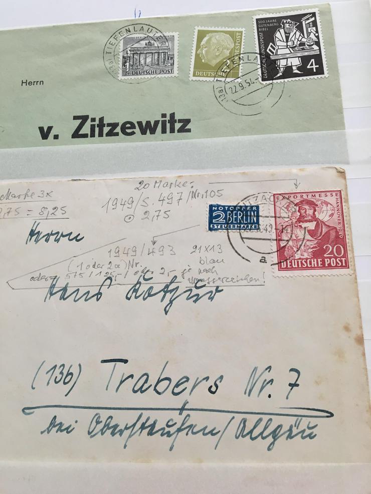 Bild 4: Deutschland ab 1950 Briefe, Belege, mit Notopfermarken, siehe Bilder