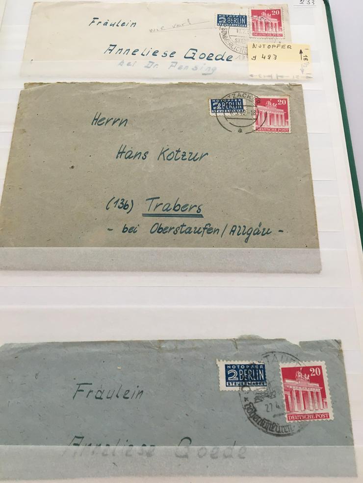 Bild 5: Deutschland ab 1950 Briefe, Belege, mit Notopfermarken, siehe Bilder