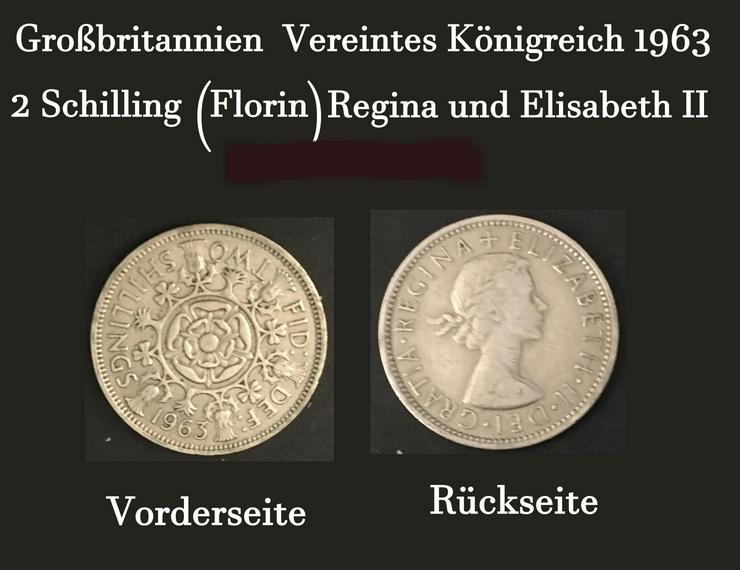 Vereintes Königreich Großbritannien 1963 Kursmünze Silber 2 Schilling (Florin) - Europa (kein Euro) - Bild 1