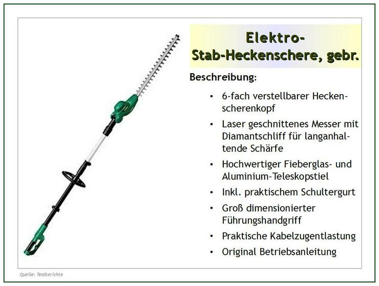 Elektro-STAB-HECKENSCHERE, Langstiel Heckenschere, kaum gebraucht, OVP - Kettensägen & Heckenscheren - Bild 3