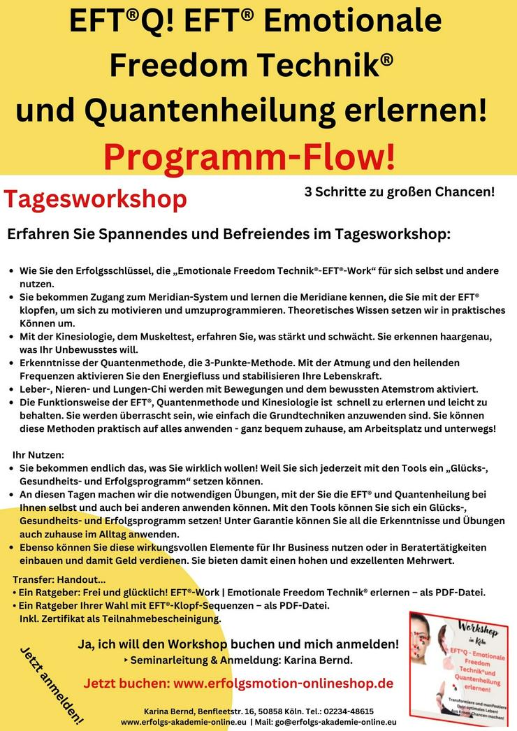 Bild 2: EFT®Q! EFT®-Emotionale Freedom Technik® und Quantenheilung erlernen! Weiterbildung - Workshop