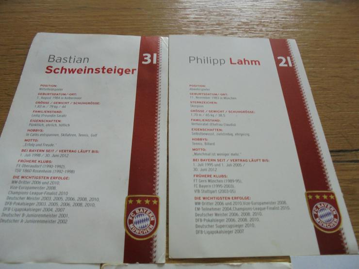 Bild 5: 5 Stück FC Bayern Autogrammkarten ehemaliger Spieler mit Unterschrift