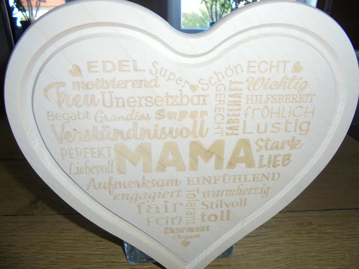 NEU: Holzteller mit Mama Sprüchen Herzform - Teller - Bild 3