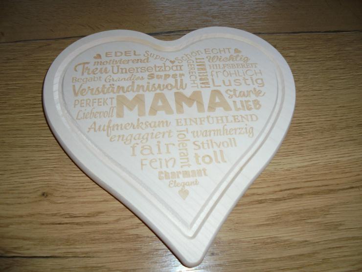 NEU: Holzteller mit Mama Sprüchen Herzform - Teller - Bild 5