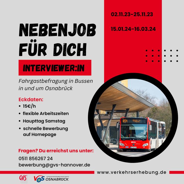 Flexibler Nebenjob: Interviewer*in für Fahrgastbefragungen in und um Osnabrück