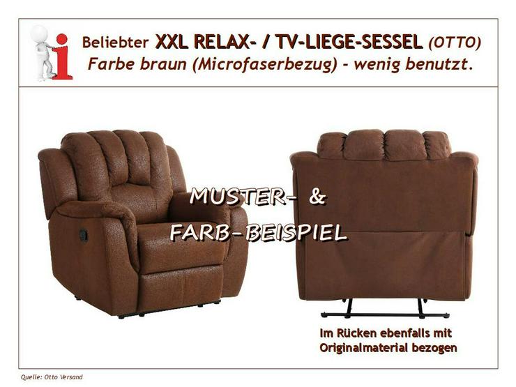 Bild 8: Beliebter LIEGE-, RELAX-, TV-SESSEL (OTTO), Micro-Velouroptik, Breite 96,5 cm, sehr guter Zustand.