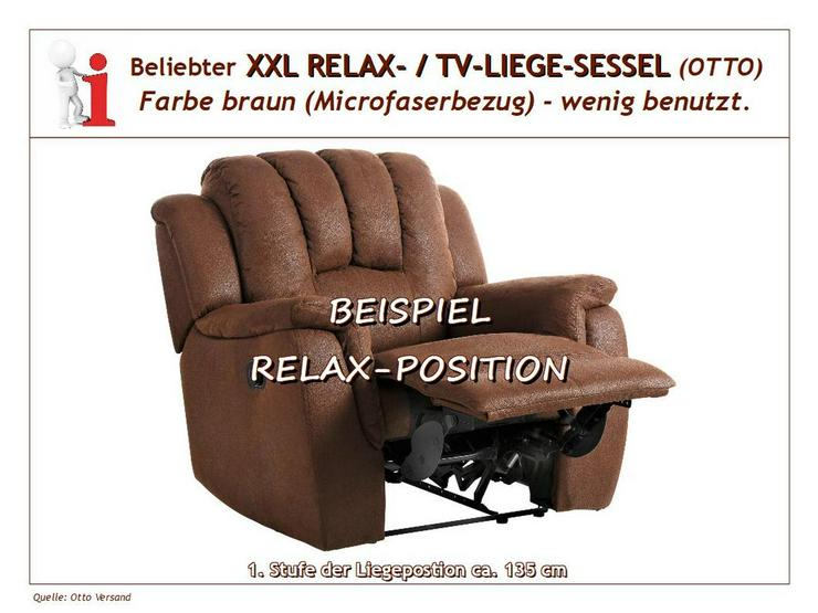 Bild 9: Beliebter LIEGE-, RELAX-, TV-SESSEL (OTTO), Micro-Velouroptik, Breite 96,5 cm, sehr guter Zustand.