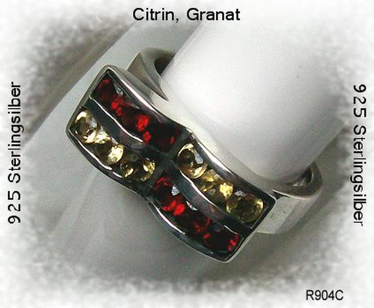 Bild 3: Silberschmuck, Ring 925 Silber, Granat, Citrin