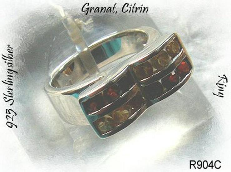 Bild 1: Silberschmuck, Ring 925 Silber, Granat, Citrin