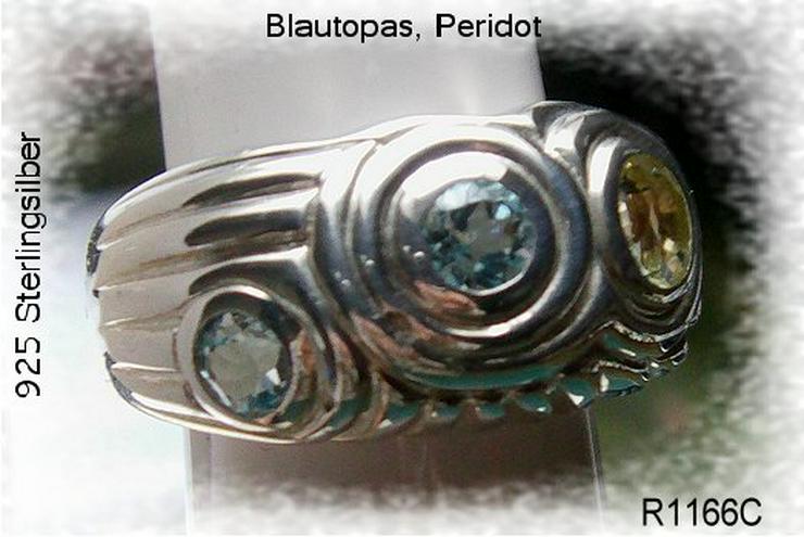 Silberschmuck, Ring, 925 Silber, Blautotpa, Peridot - Ringe - Bild 2