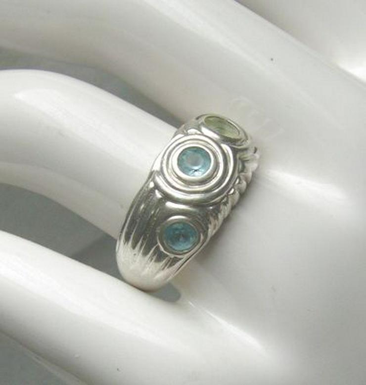 Bild 4: Silberschmuck, Ring, 925 Silber, Blautotpa, Peridot