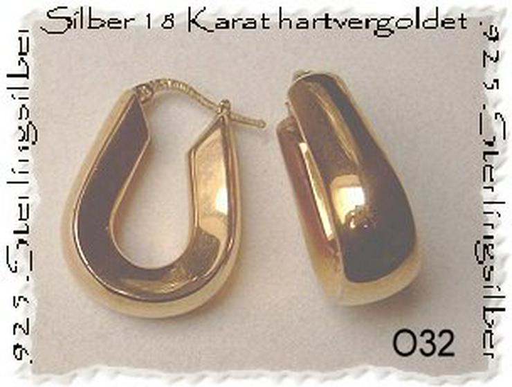Bild 3: Silberschmuck, Kreolen, 925 Silber, vergoldet