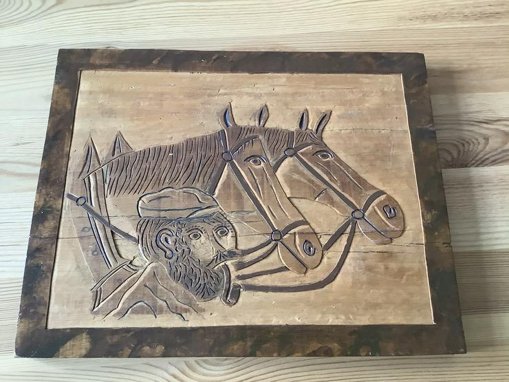 Holzbild mit Pferdemotiv