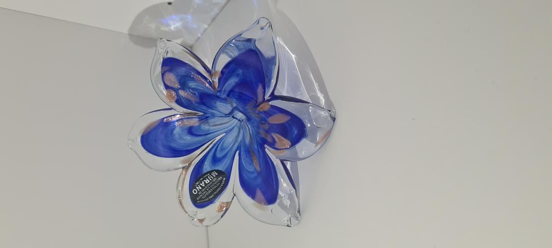 Blau Blüte Murano Glas (Dekoration)