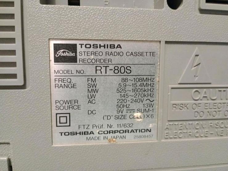 Toshiba RT-80S Boombox Ghettoblaster - Radios, Radiowecker, Weltempfänger usw. - Bild 5