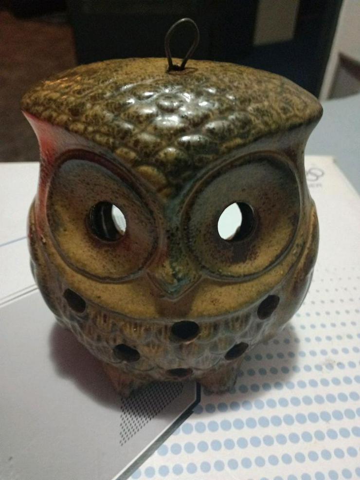 Bild 1: Vintage Keramik Eule kerzenlaterne