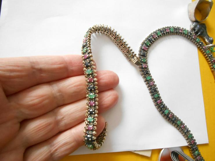 Bild 4: Collier / Armband mit Smaragde,Rubine und Saphire........