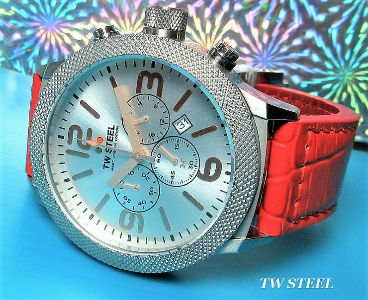 Bild 6: TW Steel XL Damen Herren Chronograph Uhr Edelstahl Leder NEU