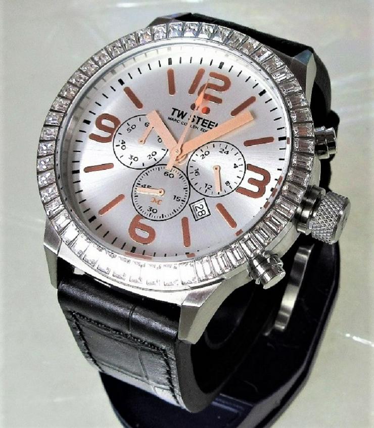 TW Steel XL Damen Herren Chronograph Uhr Edelstahl Leder NEU - Herren Armbanduhren - Bild 5