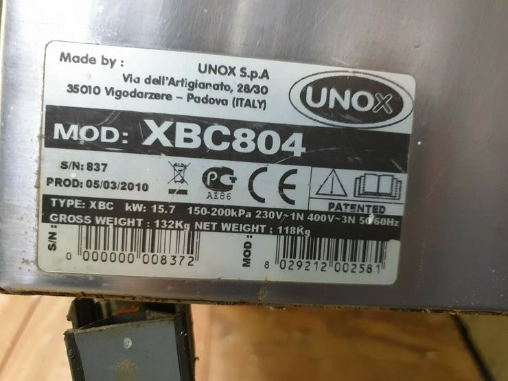 Bild 3: Unox XBC Model XBC804 Unox Konvektomat 
