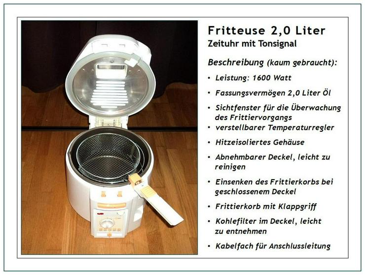 FRITTEUSE 2,0 Liter, Privileg (QUELLE), mit Zeituhr und Tonsignal, sehr wenig benutzt - Fritteusen & Fondue - Bild 3