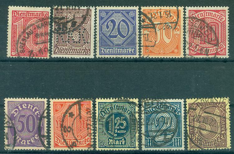 Deutsches Reich gestempelte Dienstmarken aus Nr. 24-33 genau wie auf dem Bild zu sehen.