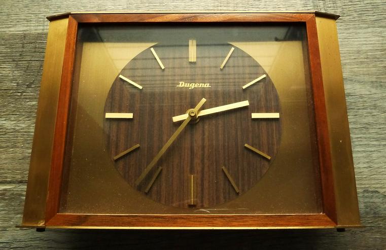 DUGENA Wanduhr Atelier Holz Messing vintage retro KIENZLE Uhrwerk sammeln rar TOP!