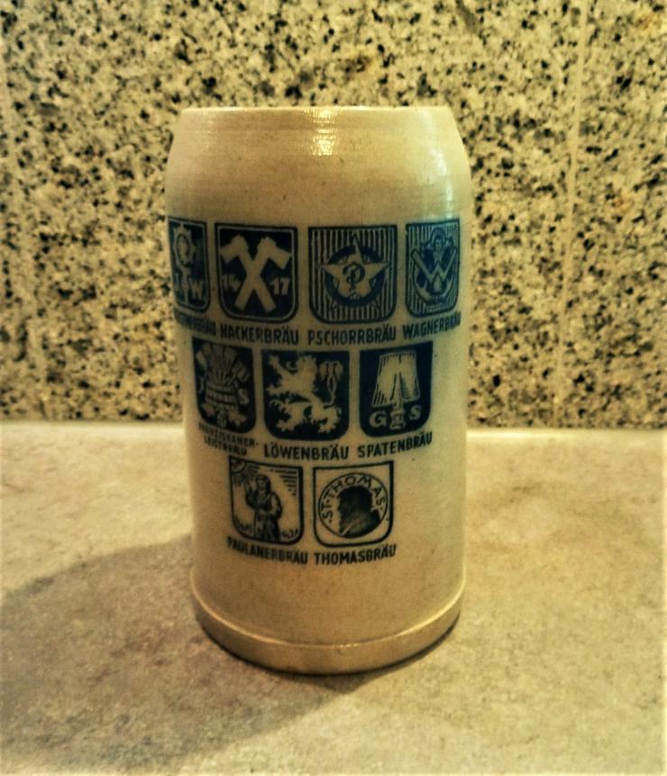 Bild 1: Alter Bierkrug München Traditionsbrauereien sammeln rar selten Beerstein Bier TOP!