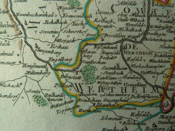 Kupferstich Eveché de Wurtzbourg 1759 Le Rouge Atlas Portati Würzburg Bayern sammeln rar antik TOP! - Gemälde & Zeichnungen - Bild 9