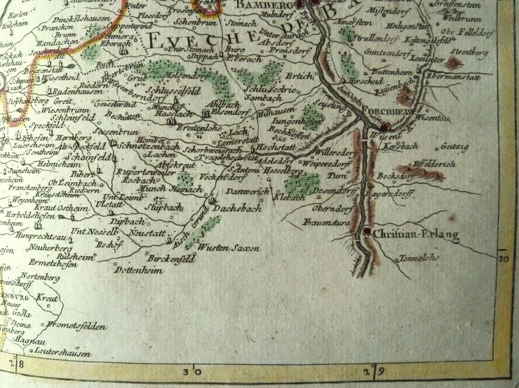 Kupferstich Eveché de Wurtzbourg 1759 Le Rouge Atlas Portati Würzburg Bayern sammeln rar antik TOP! - Gemälde & Zeichnungen - Bild 4