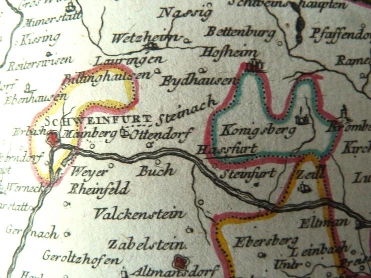 Kupferstich Eveché de Wurtzbourg 1759 Le Rouge Atlas Portati Würzburg Bayern sammeln rar antik TOP! - Gemälde & Zeichnungen - Bild 6