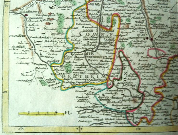 Kupferstich Eveché de Wurtzbourg 1759 Le Rouge Atlas Portati Würzburg Bayern sammeln rar antik TOP! - Gemälde & Zeichnungen - Bild 5