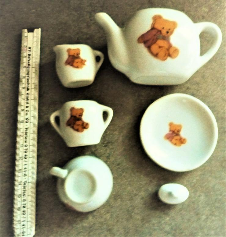 Puppengeschirr Teddybär Kaffeegeschirr Miniatur sammeln Deko vintage Puppenküche TOP! - Spielküchen, Kaufläden & Spielhäuser - Bild 7