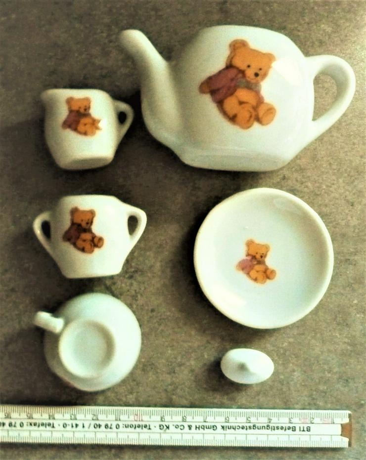 Puppengeschirr Teddybär Kaffeegeschirr Miniatur sammeln Deko vintage Puppenküche TOP! - Spielküchen, Kaufläden & Spielhäuser - Bild 8