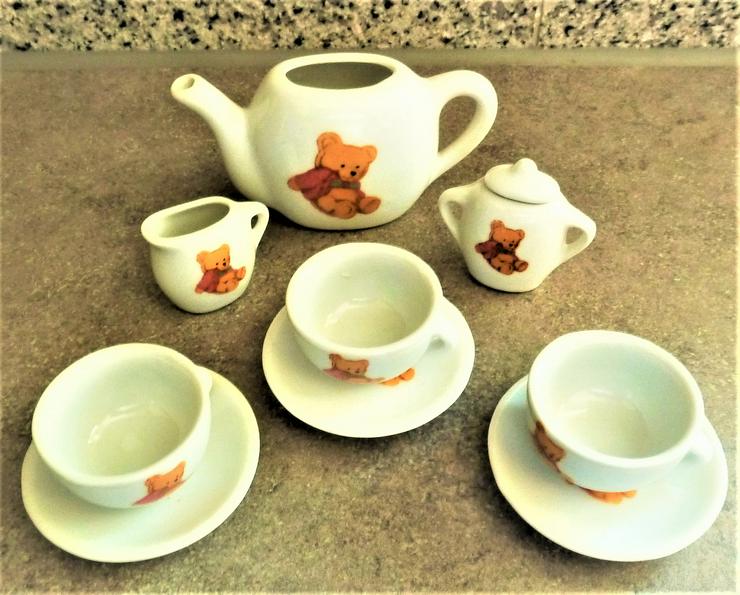 Puppengeschirr Teddybär Kaffeegeschirr Miniatur sammeln Deko vintage Puppenküche TOP! - Spielküchen, Kaufläden & Spielhäuser - Bild 2