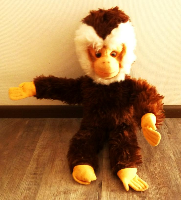 alter Affe Schimpanse Stofftier Plüschtier vintage 50 cm 70er sammeln rar TOP! - Teddybären & Kuscheltiere - Bild 3