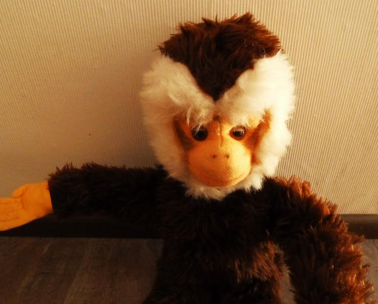 alter Affe Schimpanse Stofftier Plüschtier vintage 50 cm 70er sammeln rar TOP! - Teddybären & Kuscheltiere - Bild 5