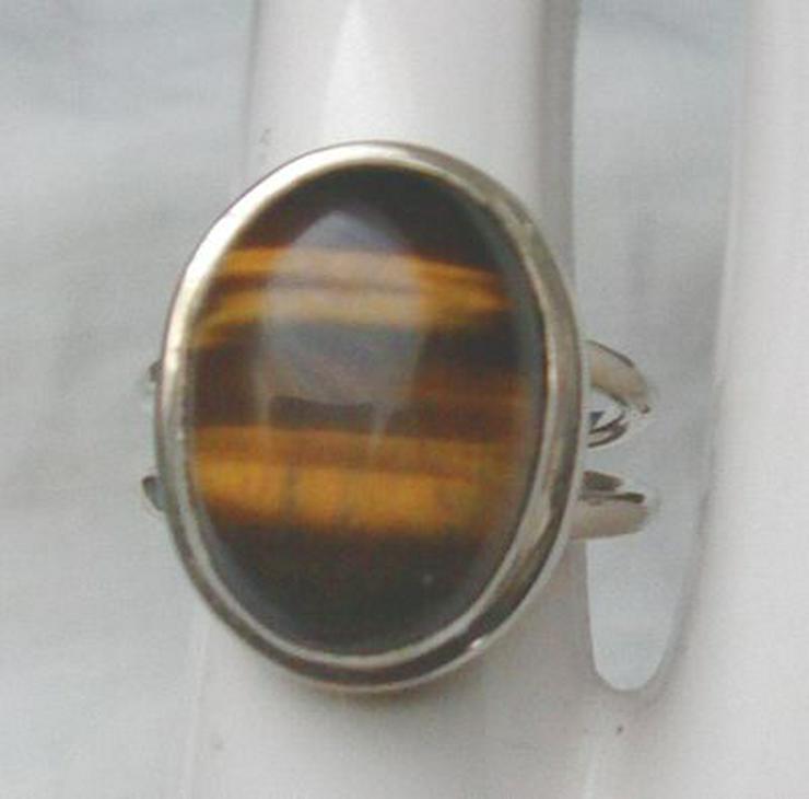 Edelsteinschmuck, Ring 925 Silber,Tigerauge - Ringe - Bild 4