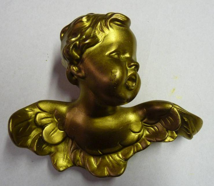 Engelkopf goldfarben 15cm breit - Figuren & Objekte - Bild 1