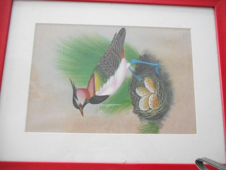 Bild 2: Seiden-Malerei....Vogel......Ritter zu Pferd ????