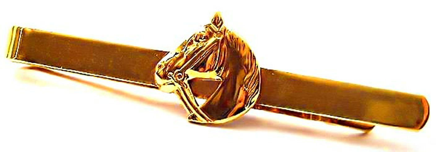 Bild 3: Krawatten Nadel Motiv PFERD Krawattennadel vergoldet
