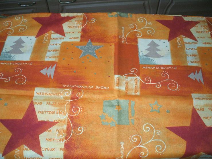 Bild 1: Tischdecke Weihnachten,modern, 110 x 140, orange-bunt *neuwertig*