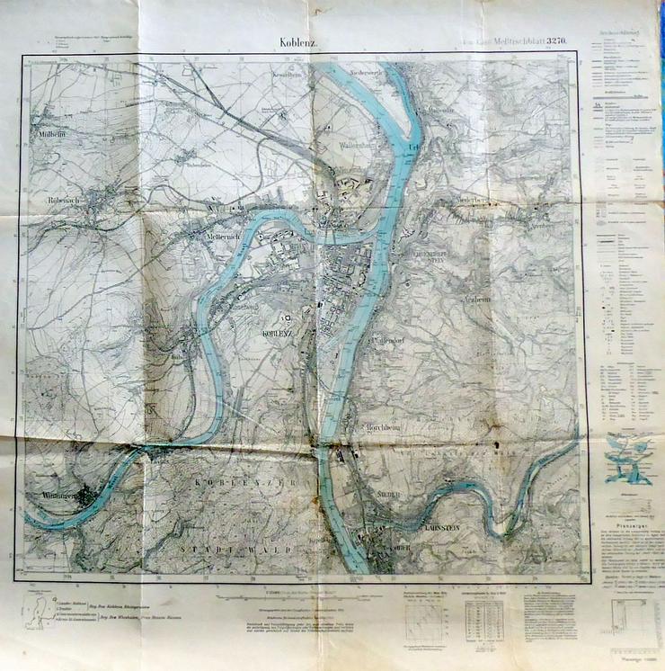 Topografische Karte Koblenz von 1934