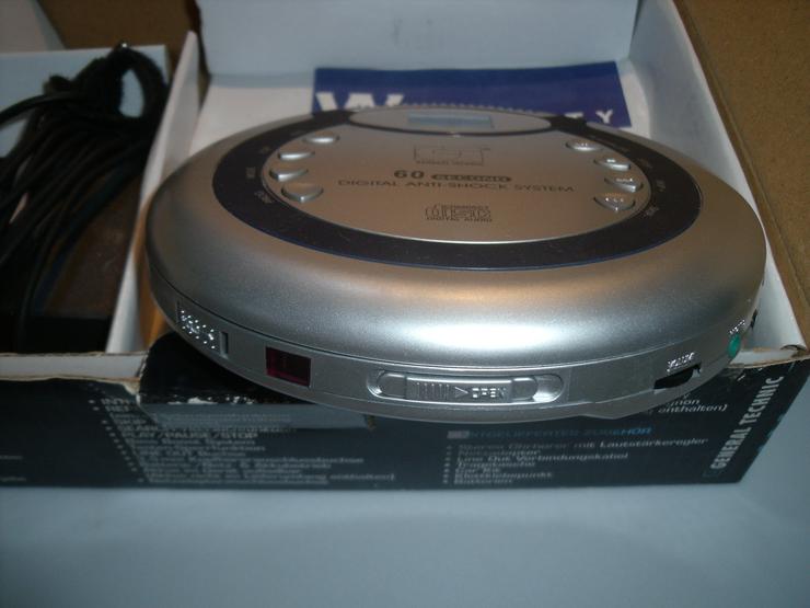 Bild 10: Tragbarer CD-Player  mit Originalverpackung + Kopfhören + Silber Ring.