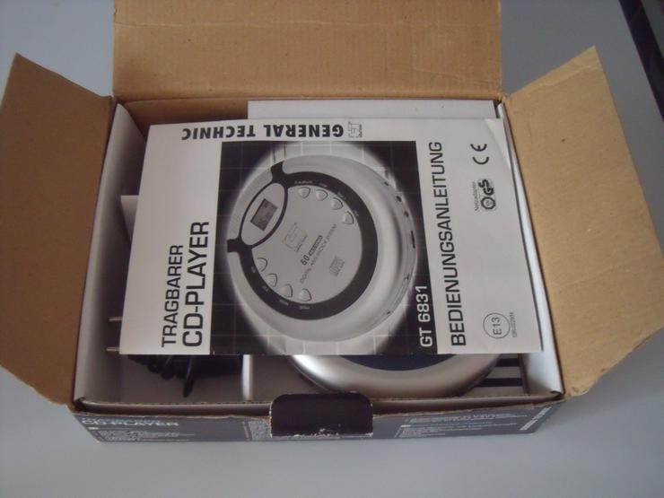 Bild 2: Tragbarer CD-Player  mit Originalverpackung + Kopfhören + Silber Ring.