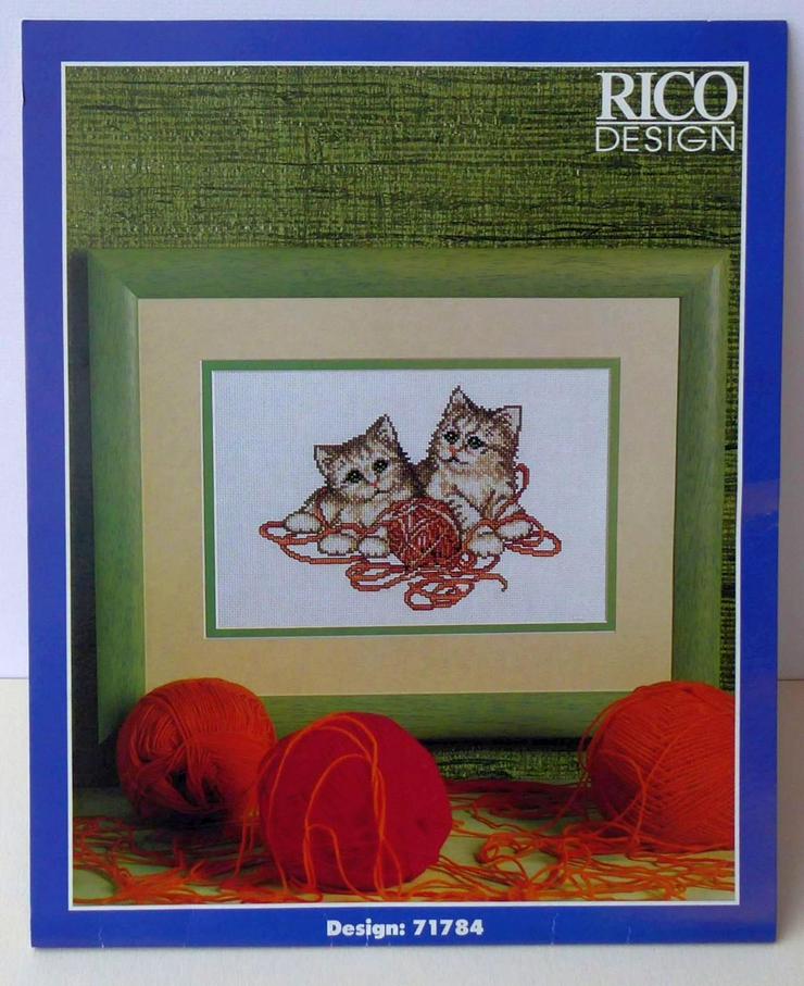 Kreuzstickbild "Katzen mit Wolle"  neu